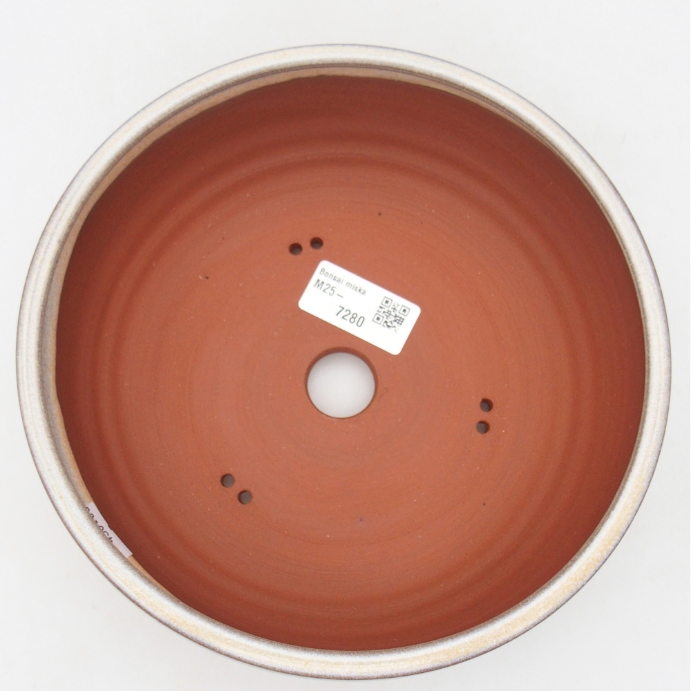 Bonsaischale aus Keramik 19,5 x 19,5 x 6,5 cm, Farbe beige