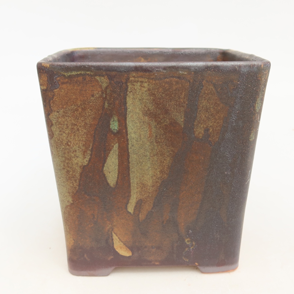 Keramik-Bonsai-Schale 13 x 13 x 14 cm, Farbe: braun