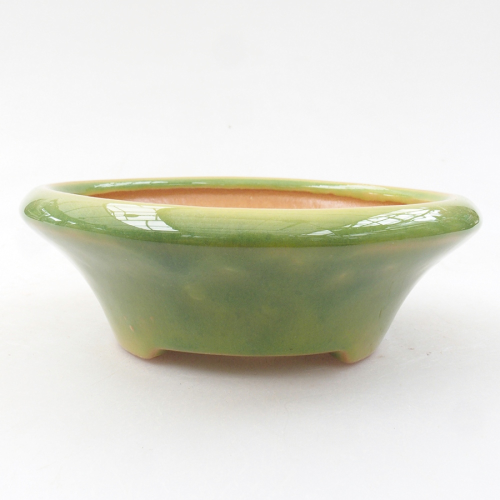 Keramik-Bonsaischale 13,5 x 13,5 x 5 cm, Farbe Grün