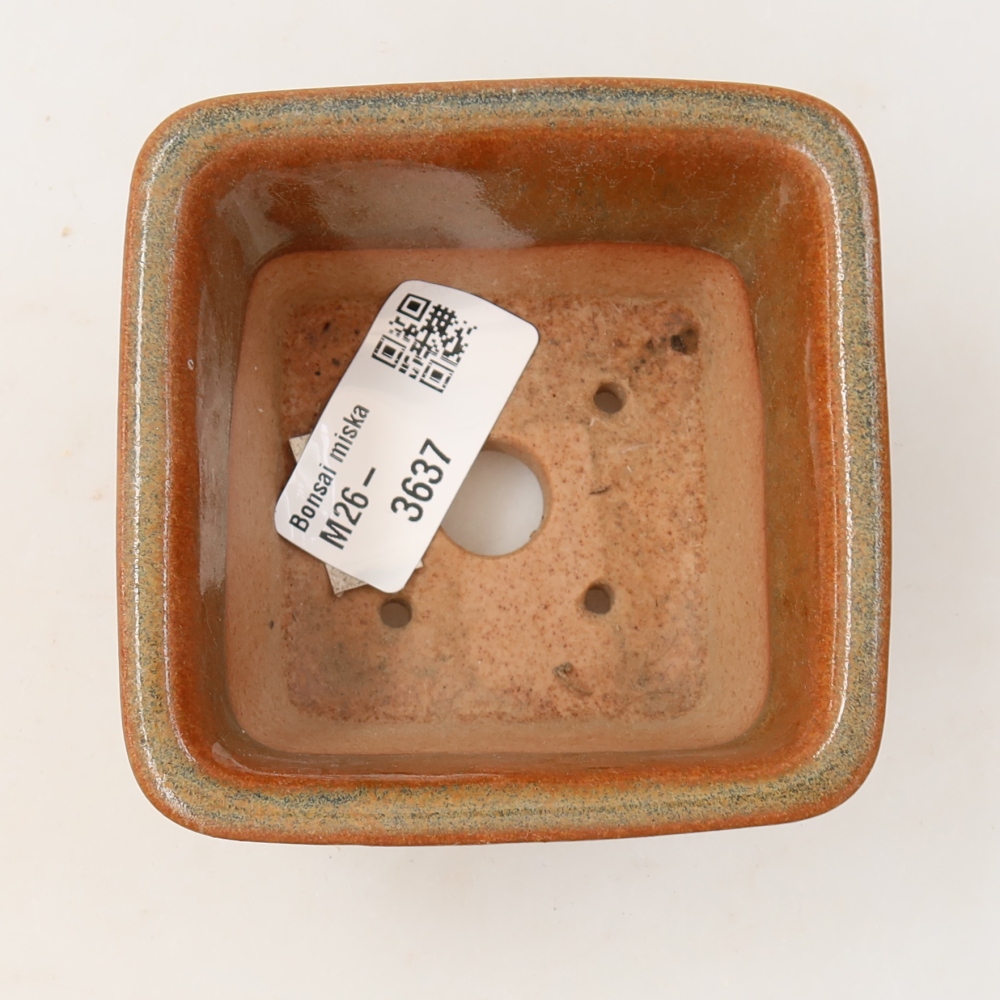 Bonsaischale aus Keramik 8,5 x 8,5 x 5,5 cm, braun