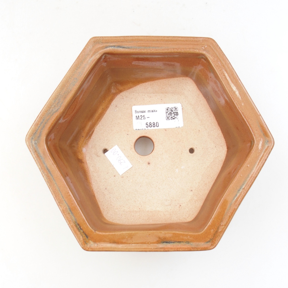Keramik-Bonsaischale 17 x 15 x 6 cm, Farbe braun