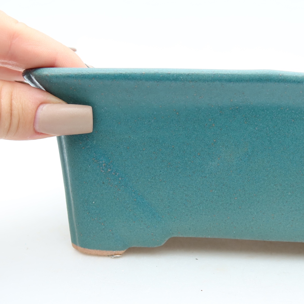 Keramik-Bonsai-Schale, 18 x 13,5 x 7,5 cm, Farbe: blau