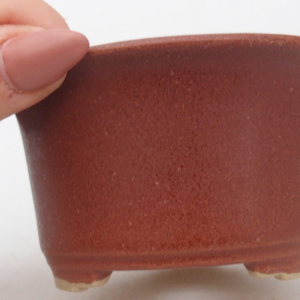 Bonsaischale aus Keramik 9 x 9 x 5 cm, bordeauxfarben