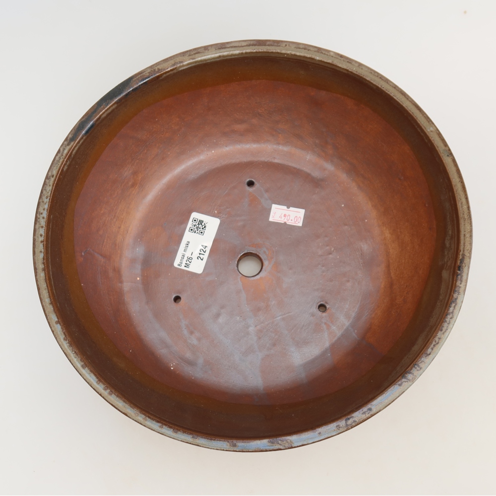 Bonsaischale aus Keramik 24,5 x 24,5 x 7,5 cm, braun