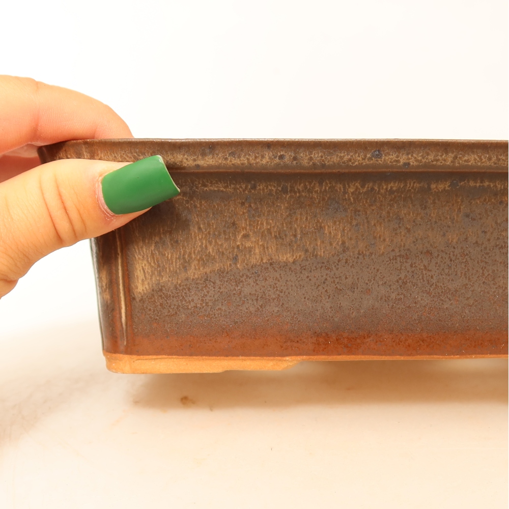 Keramikschale  20 x 15,5 x 5,5 cm, Farbe: braun