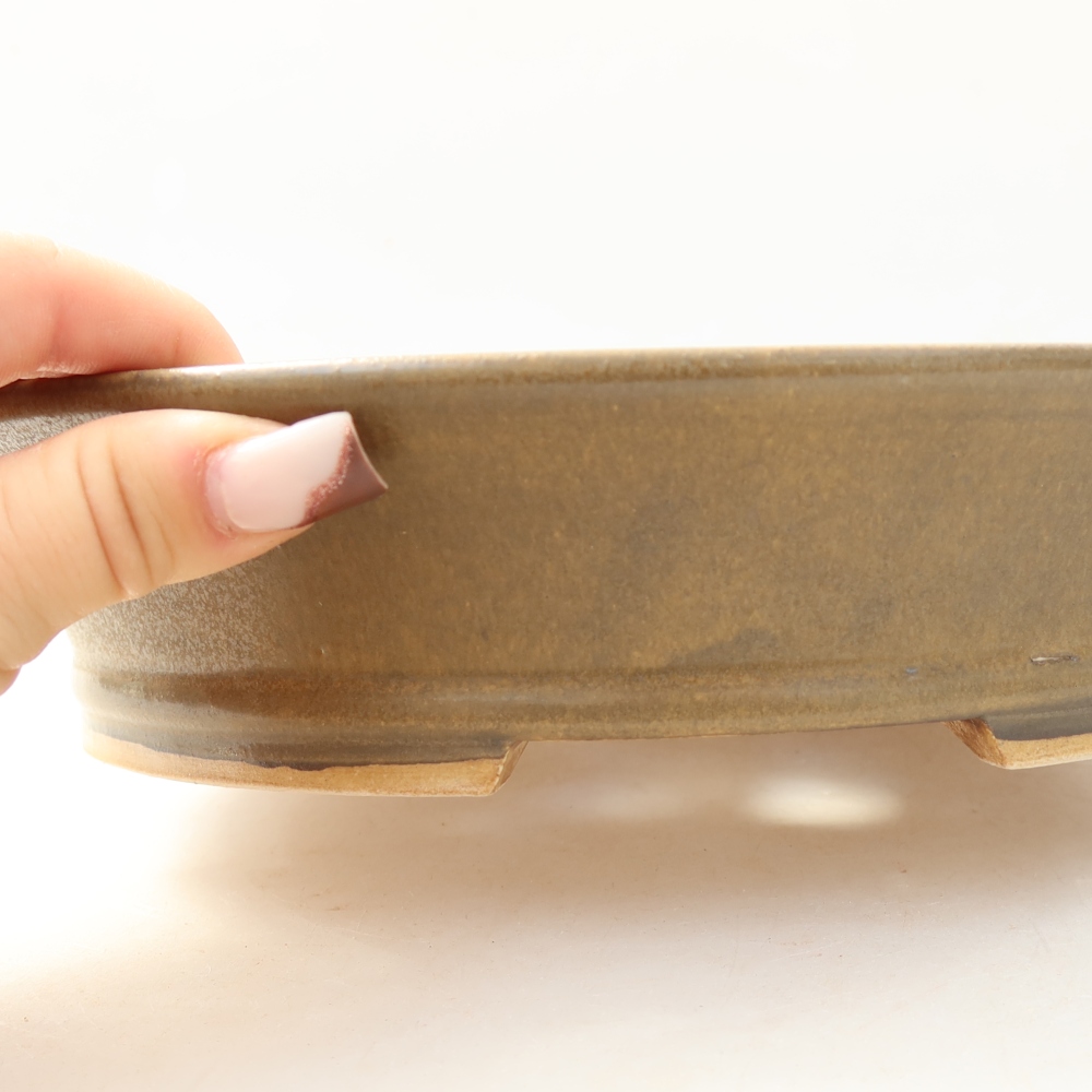 Keramik-Bonsai-Schale 24 x 21,5 x 5,5 cm, Farbe: braun