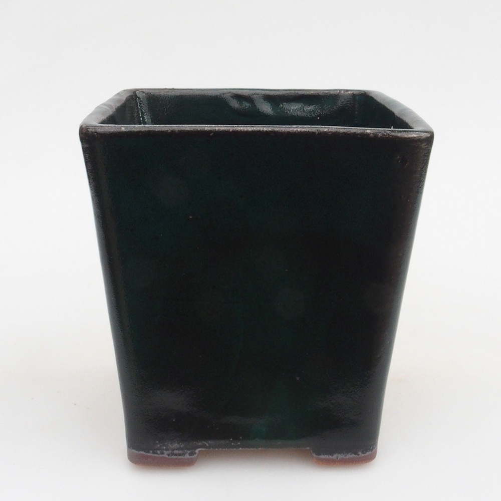 Keramik-Bonsaischale 10,5 x 10,5 x 10,5 cm, Farbe Grün