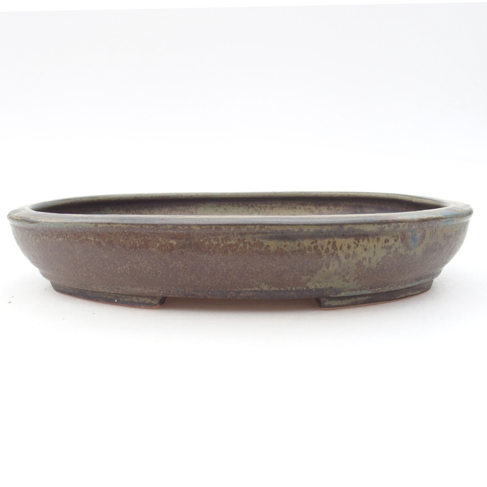 Keramik-Bonsaischale 25 x 20 x 4 cm, Farbe braun