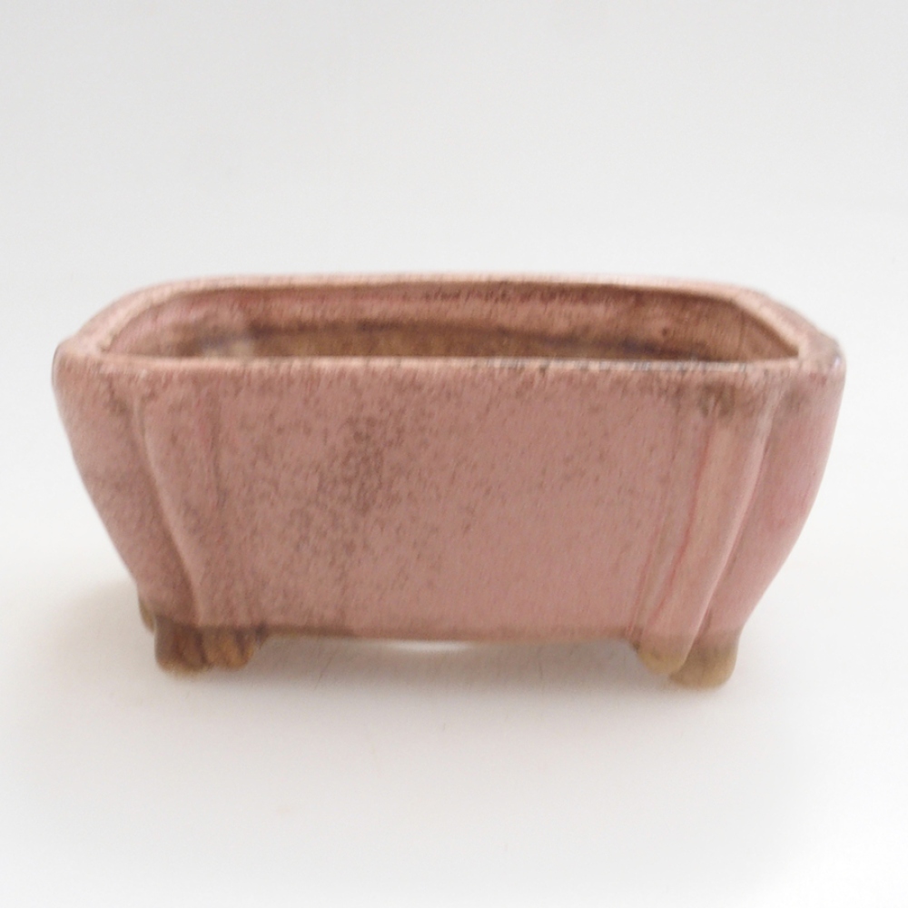 Bonsaischale aus Keramik 10 x 8,5 x 4,5 cm, Farbe rosa