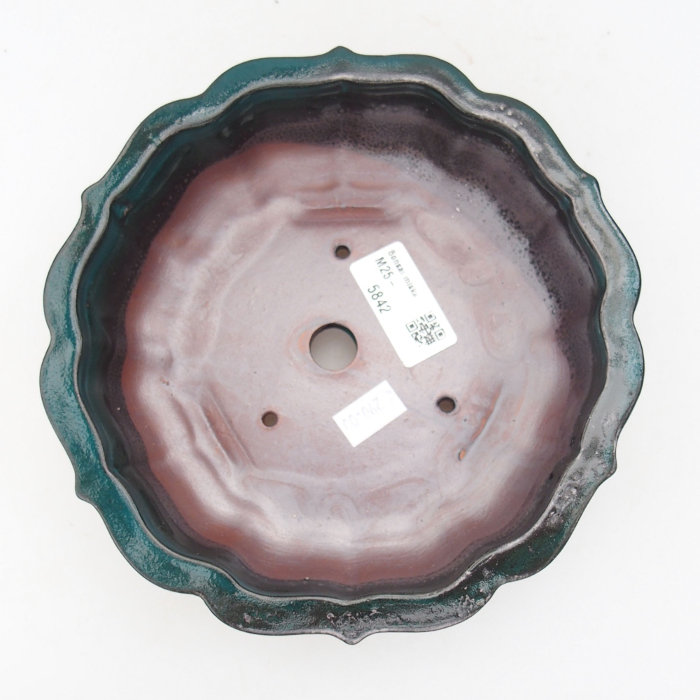 Keramik-Bonsaischale 18 x 18 x 5 cm, Farbe Grün