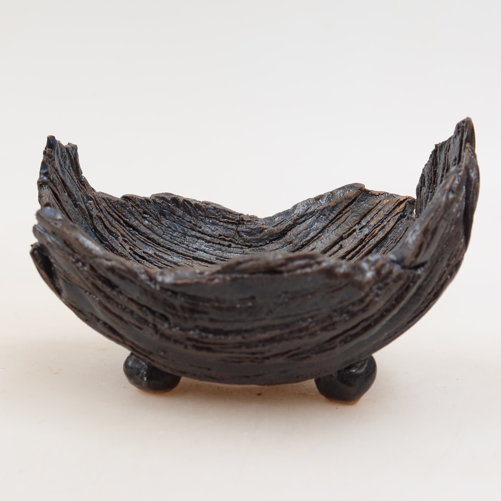 Keramikschale  10,5 x 8,5 x 6,5 cm, Farbe: Schwarz-Grün