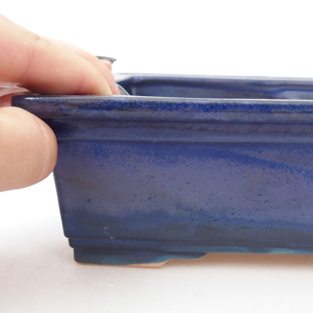 Keramik-Bonsaischale 16 x 12 x 4,5 cm, Farbe blau