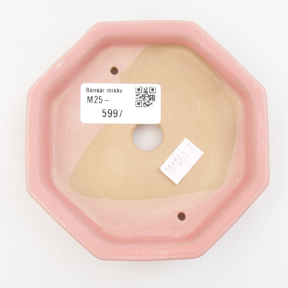 Keramik-Bonsaischale 11,5 x 11,5 x 2,5 cm, Farbe rosa