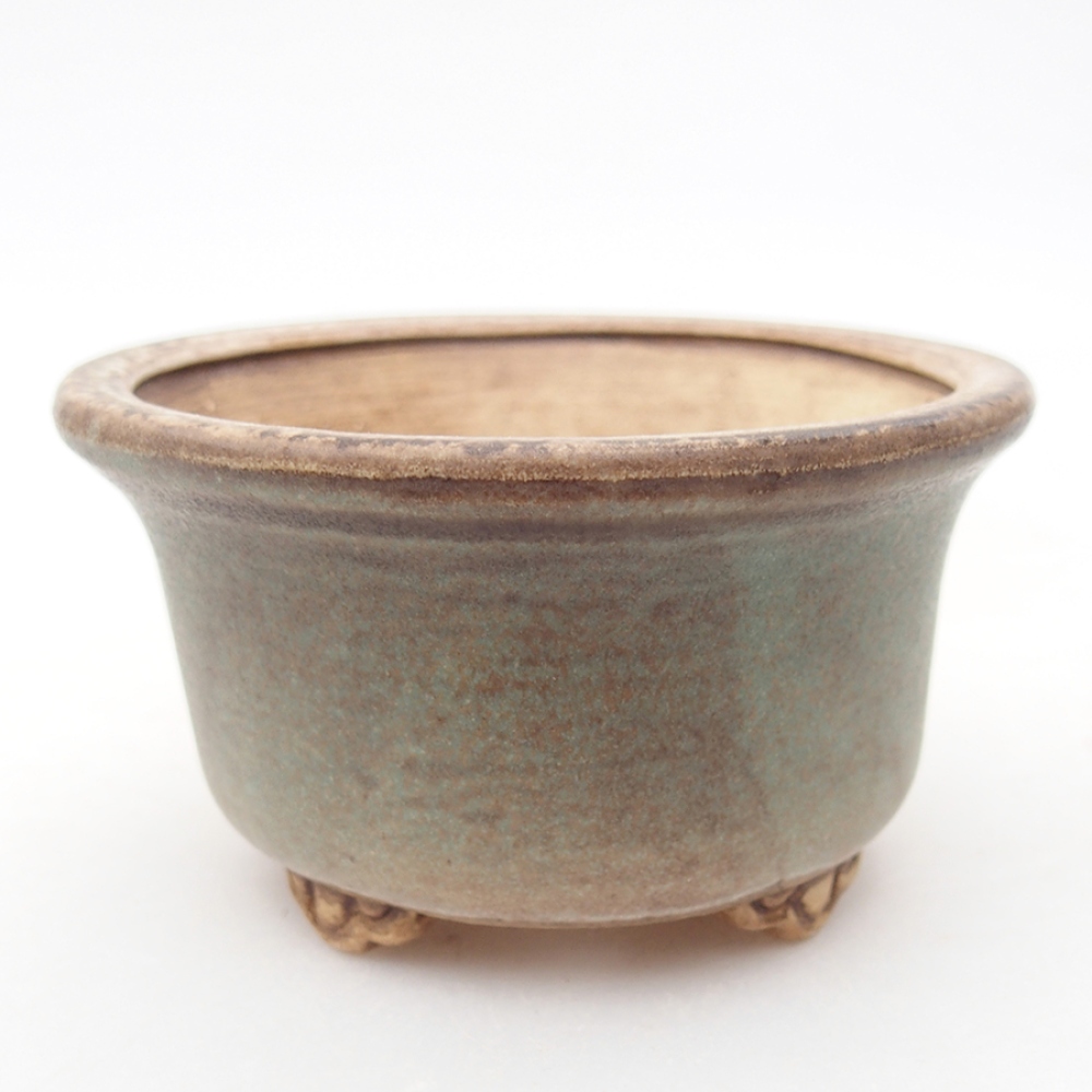 Bonsaischale aus Keramik 9 x 9 x 3,5 cm, Farbe Grün