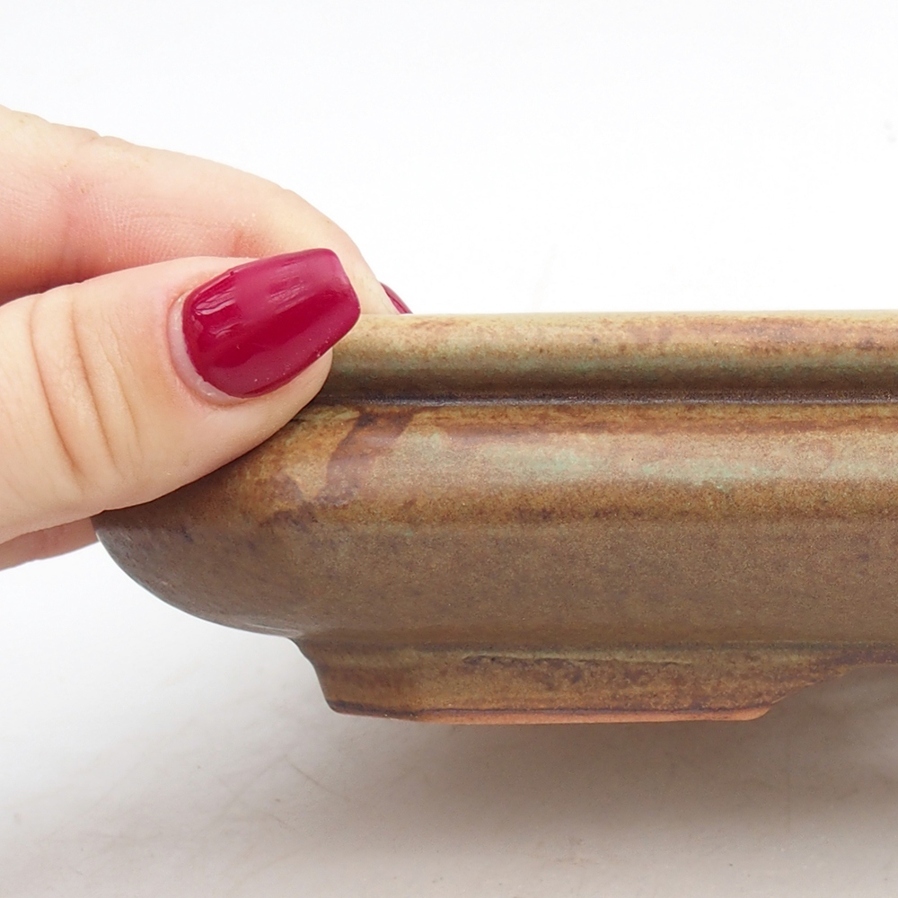 Bonsaischale aus Keramik 19 x 14 x 4 cm, Farbe grün