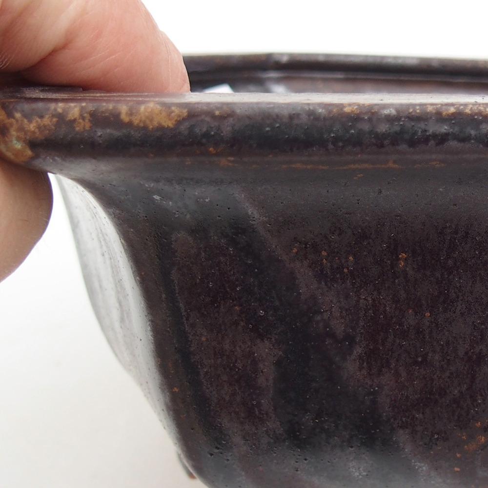 Bonsaischale aus Keramik 18 x 16 x 9 cm, metallfarben