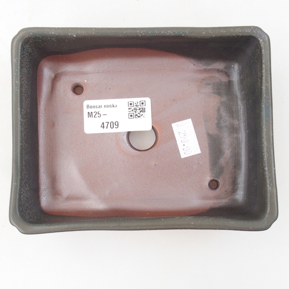 Keramik-Bonsaischale 14 x 11 x 4 cm, Farbe grau