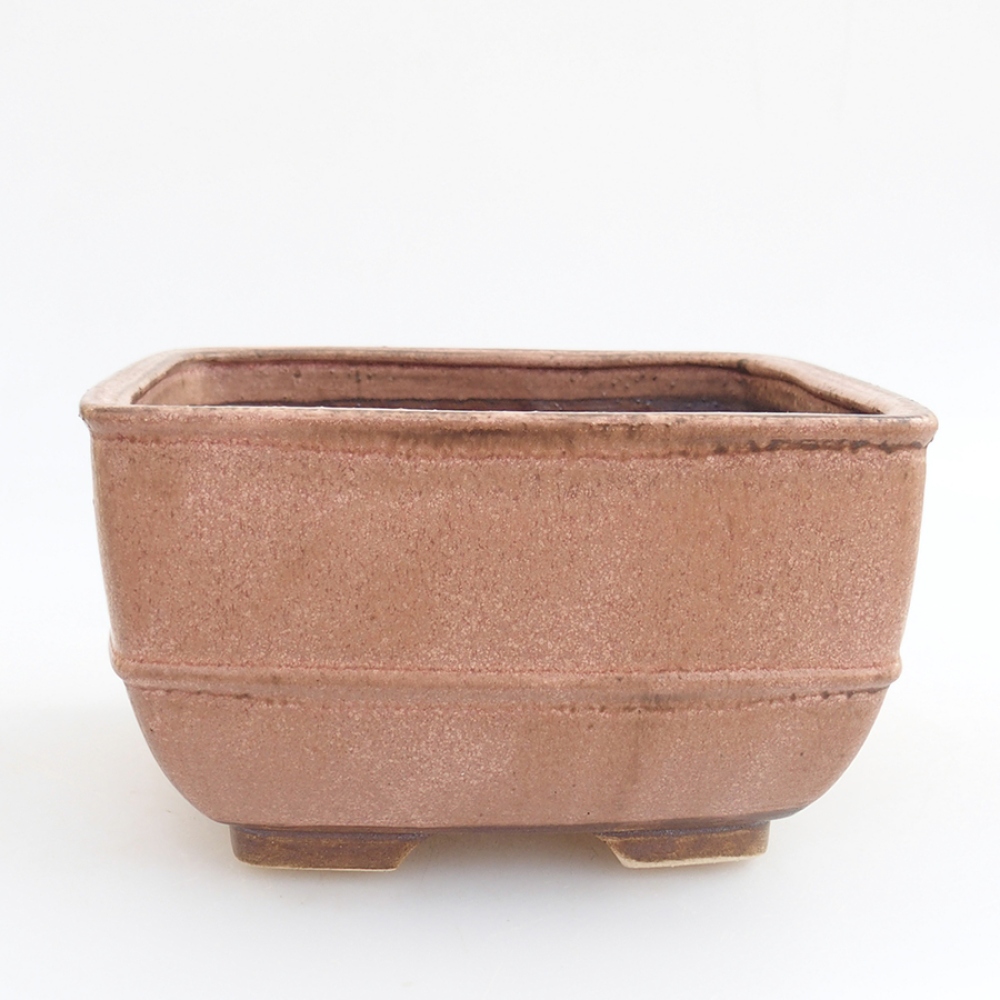 Bonsaischale aus Keramik 16 x 16 x 9 cm,  Farbe rosa