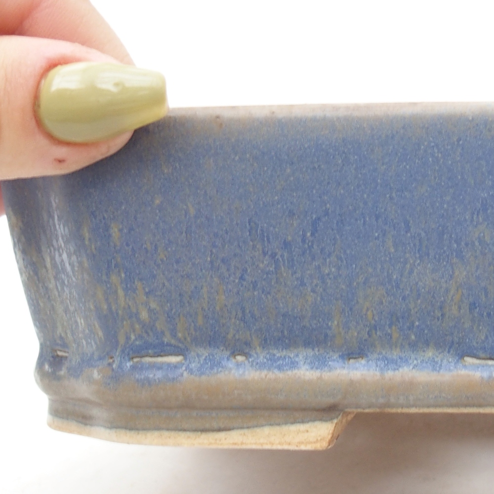 Keramik-Bonsaischale 17 x 14,5 x 5 cm, Farbe blau