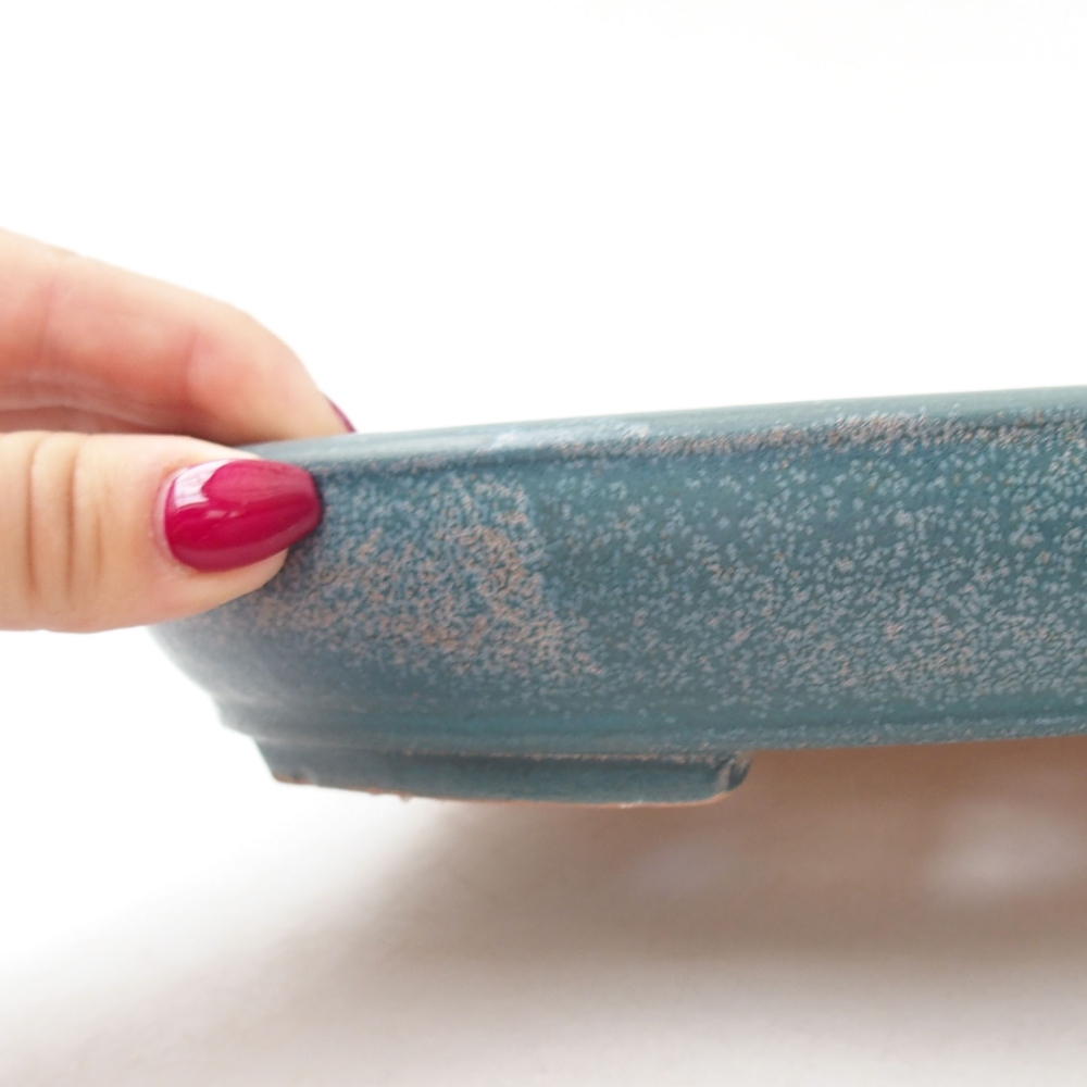 Keramik-Bonsaischale 24,5 x 20 x 4 cm, Farbe blau