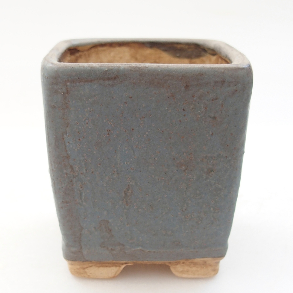 Bonsaischale aus Keramik 6,5 x 6,5 x 7 cm,  Farbe blau