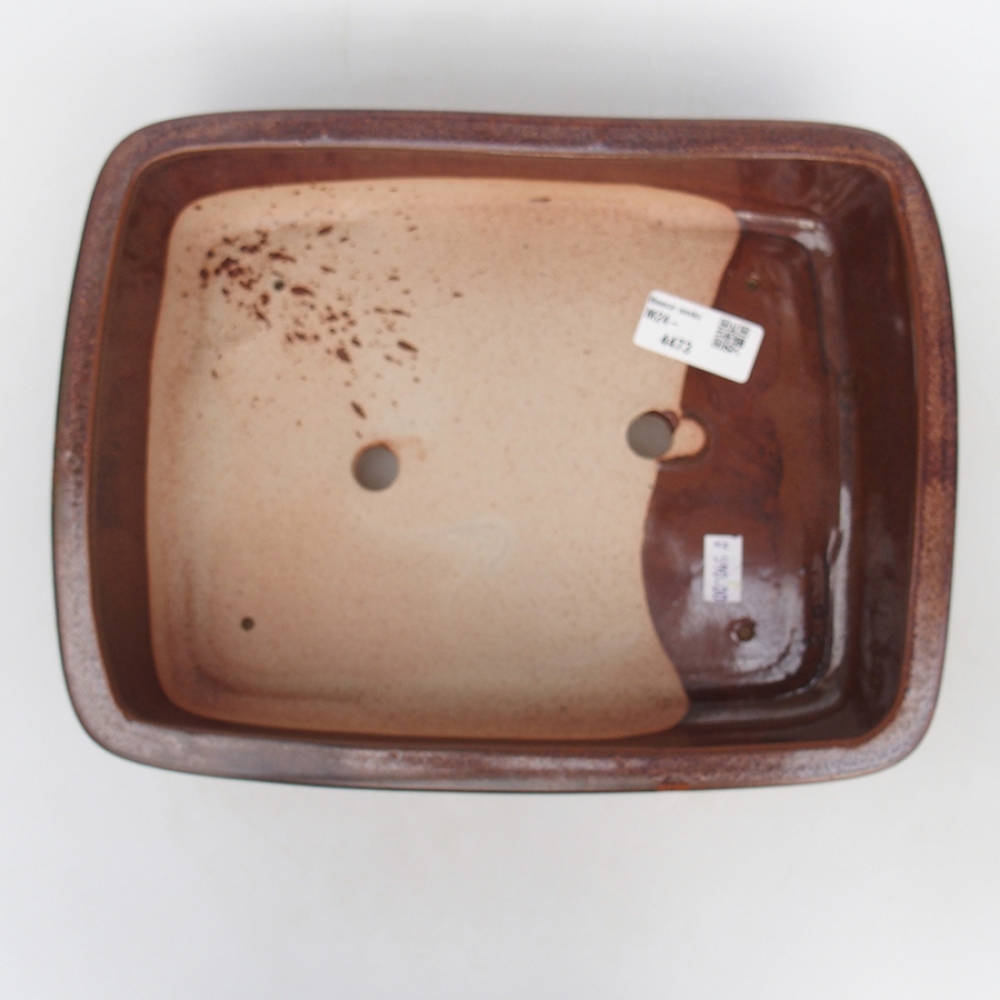 Keramik-Bonsaischale 27 x 20,5 x 6,5 cm, braun Farbe