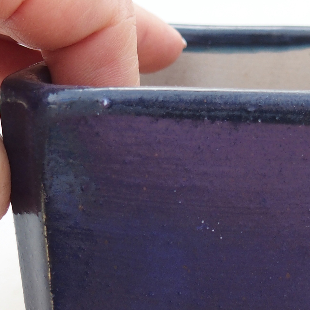 Bonsaischale aus Keramik 9 x 9 x 7 cm, Farbe blau