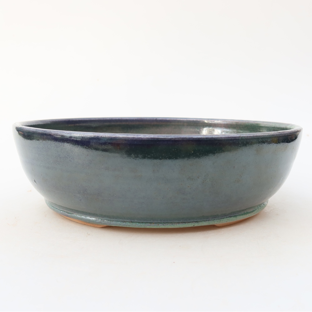 Bonsaischale aus Keramik 19 x 19 x 6 cm, Farbe blau