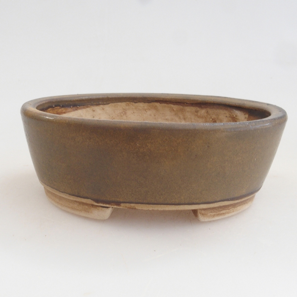 Bonsaischale aus Keramik 9,5 x 8 x 3 cm, Farbe braun