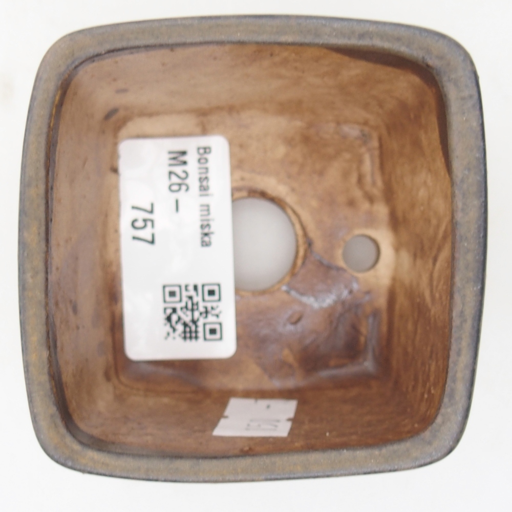 Bonsaischale aus Keramik 6 x 6 x 4,5 cm, braun