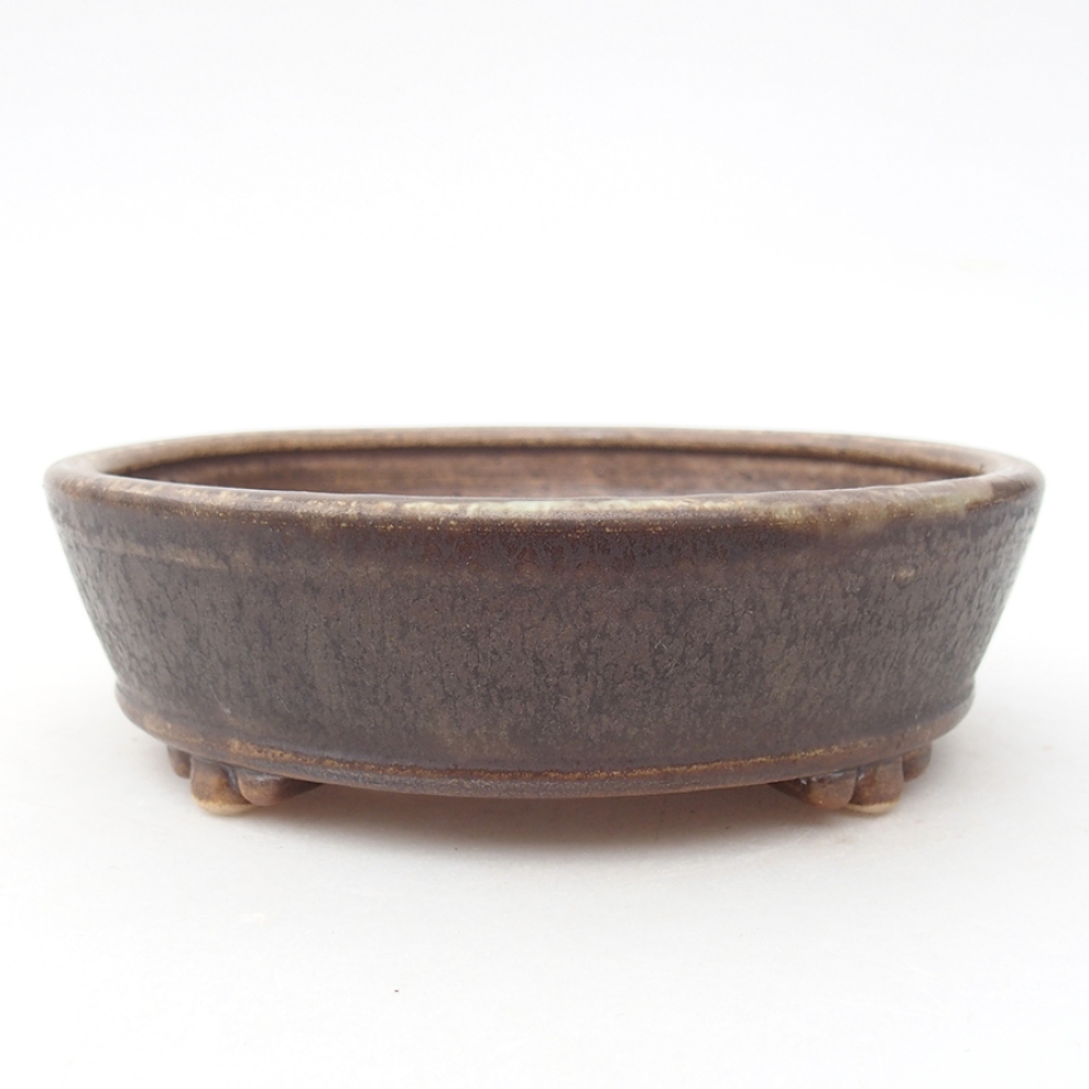 Bonsaischale aus Keramik 13,5 x 13,5 x 4 cm, Farbe braun