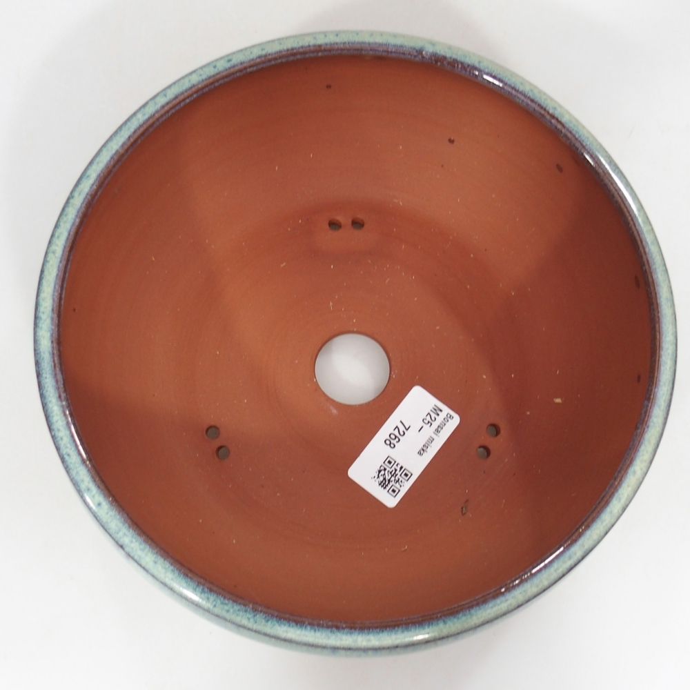 Bonsaischale aus Keramik 19 x 19 x 6 cm, blau-grün
