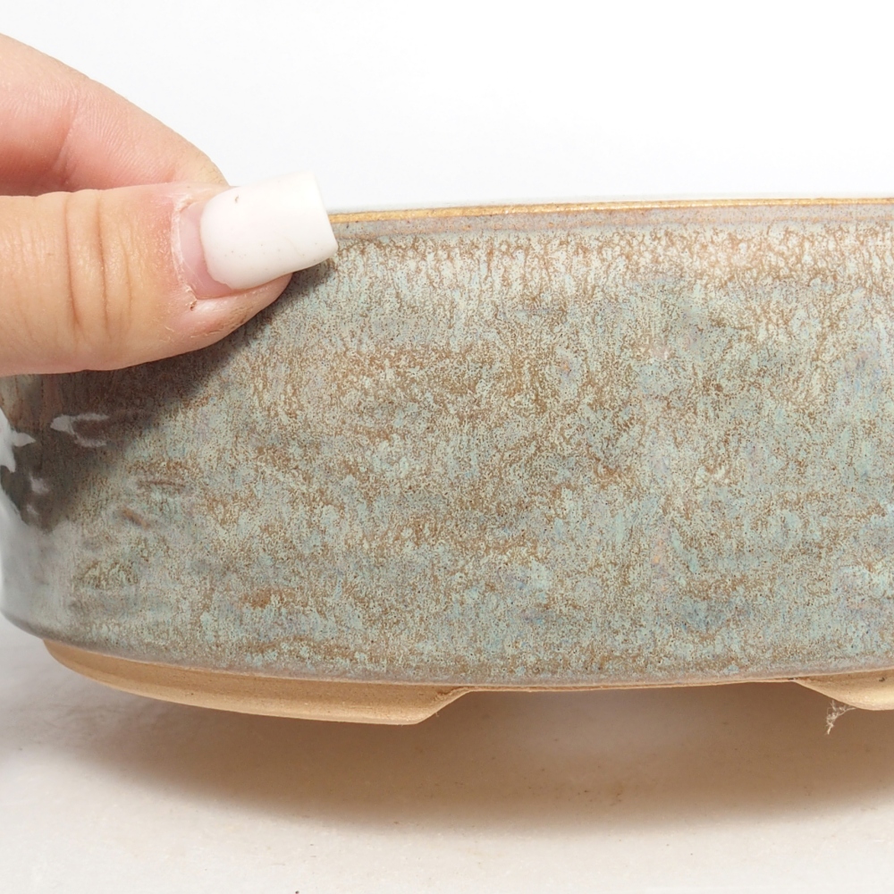 Bonsaischale aus Keramik 20,5 x 20,5 x 6 cm, grün