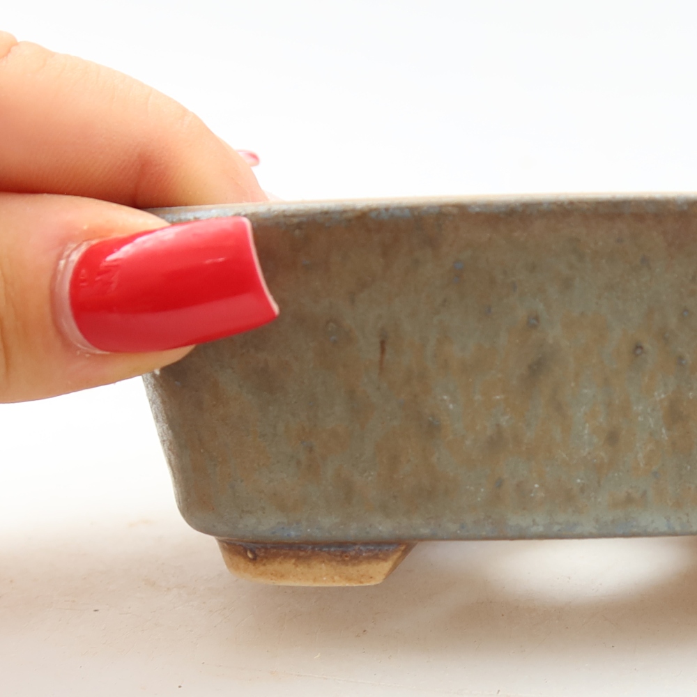 Keramik-Bonsai-Schale, 10 x 8,5 x 4 cm, Farbe: Blau