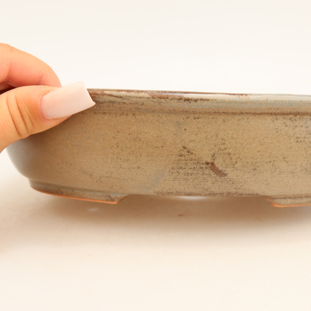 Keramik-Bonsai-Schale 22 x 17 x 5 cm, Farbe: blau-braun