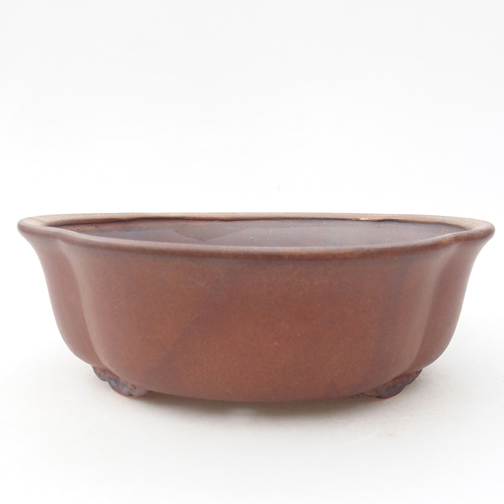 Keramik-Bonsaischale 19 x 17 x 6 cm, Farbe braun