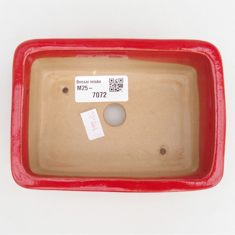 Bonsaischale aus Keramik 13,5 x 10 x 4,5 cm, Farbe rot
