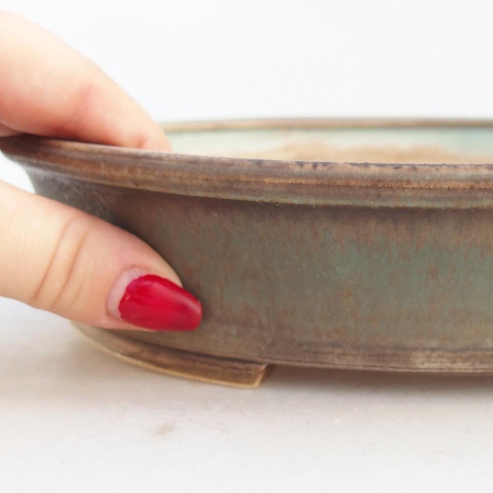 Bonsaischale aus Keramik 24 x 21 x 5 cm, grün