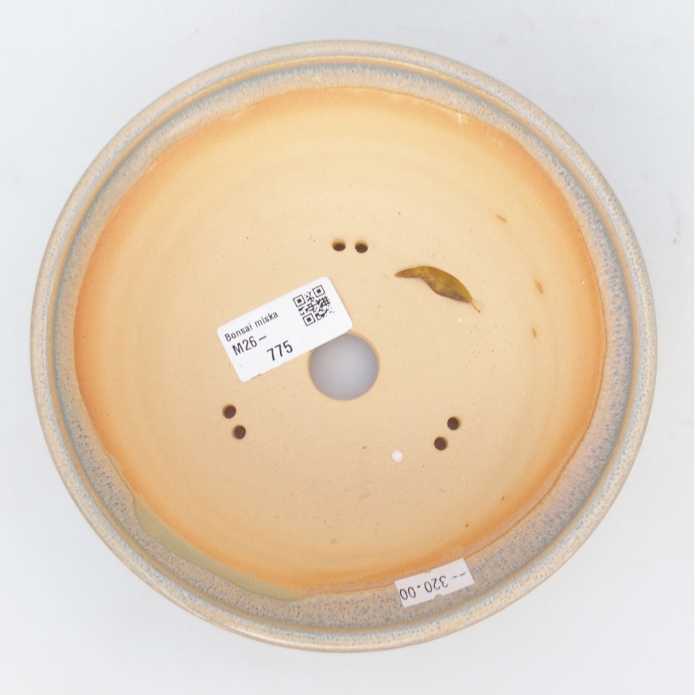 Bonsaischale aus Keramik 17 x 17 x 5,5 cm, grün-braun