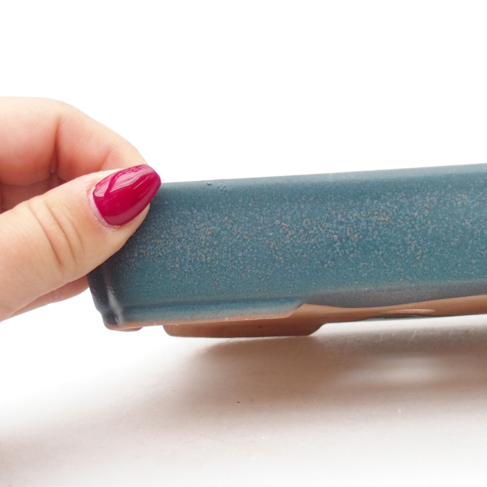 Keramik-Bonsaischale 18 x 13 x 3 cm, Farbe blau