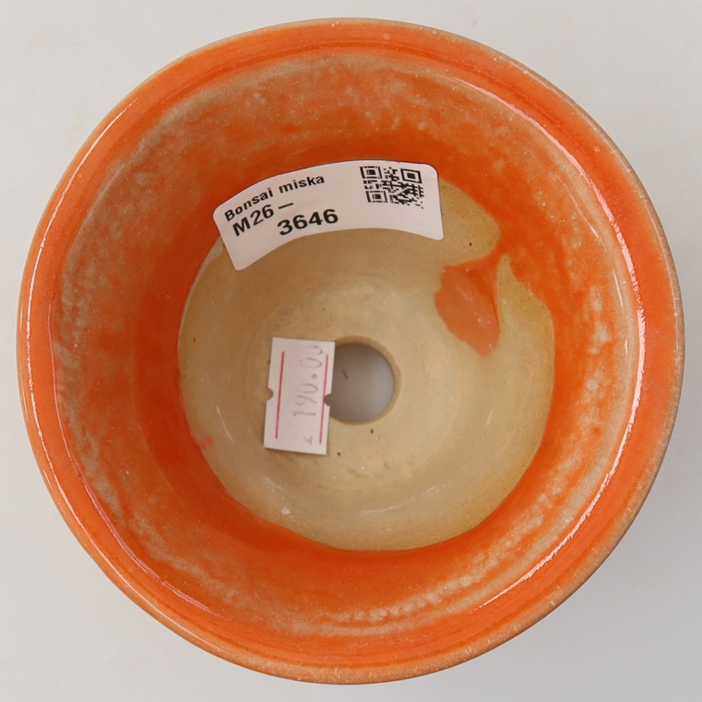 Keramik-Bonsai-Schale, 10,5 x 10,5 x 7 cm, Farbe: Orange