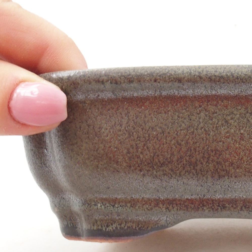 Keramik-Bonsaischale 16 x 12 x 5 cm, Farbe grau