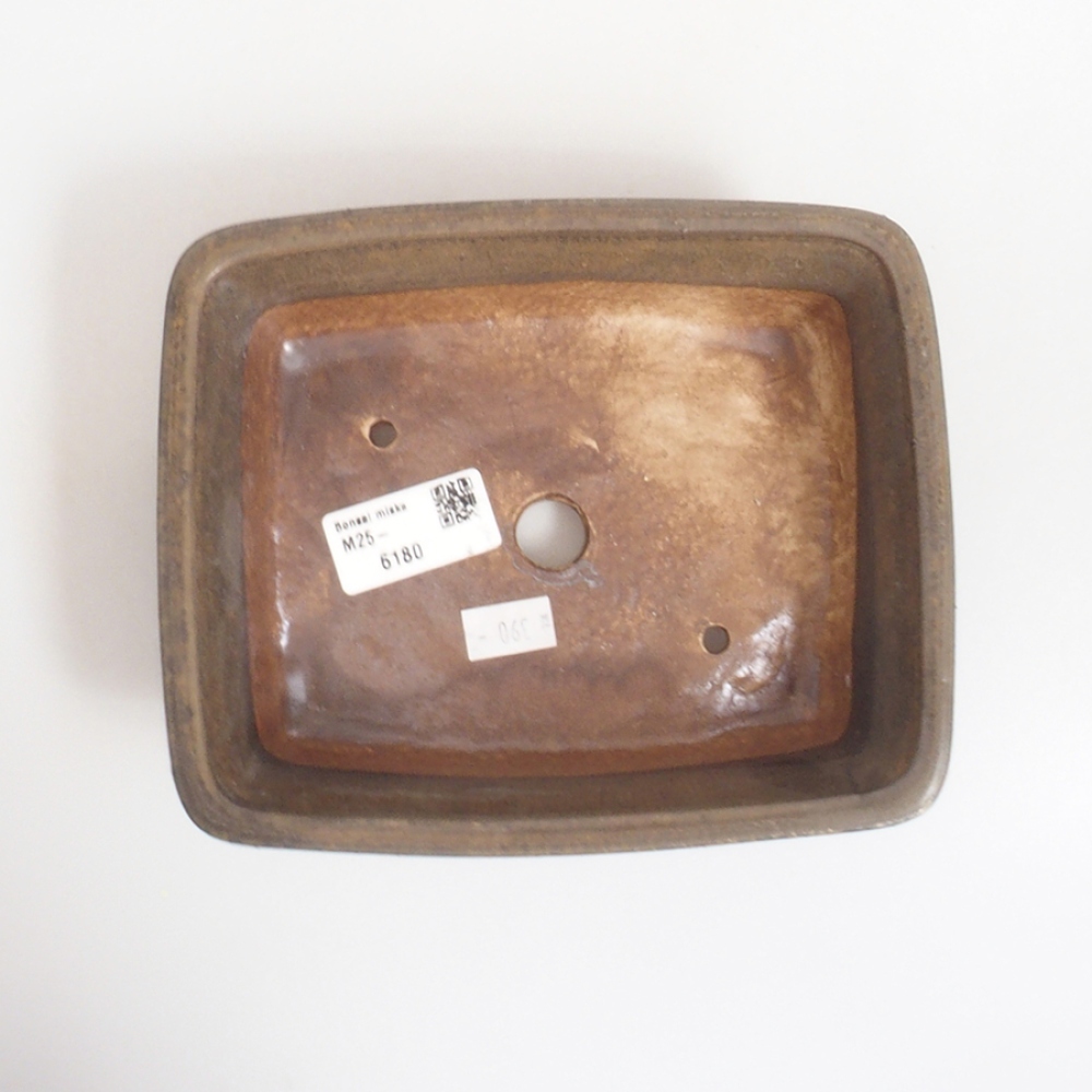 Bonsaischale aus Keramik 17,5 x 14 x 5 cm, Farbe braun