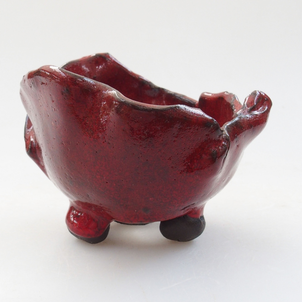 Keramikschale 8,5 x 8 x 7 cm, Farbe rot