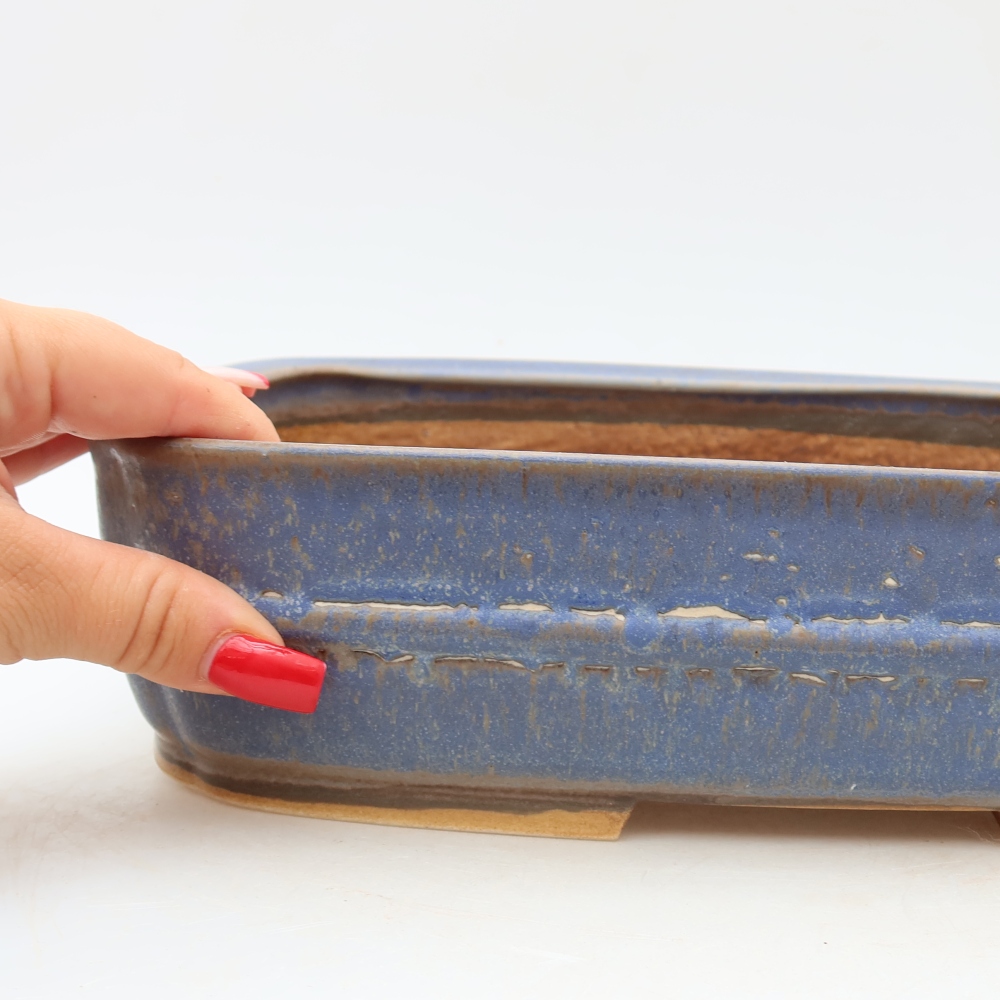 Keramik-Bonsai-Schale 29,5 x 23 x 7 cm, Farbe: Blau