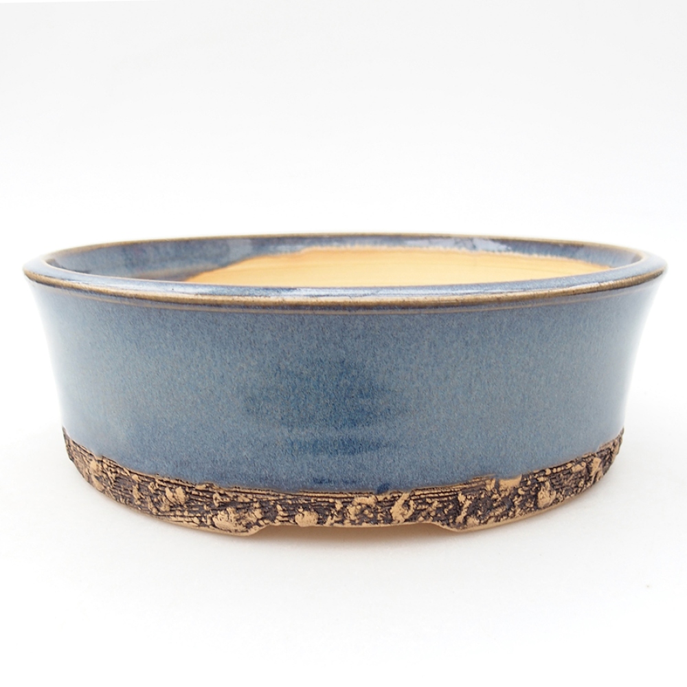 Keramik-Bonsaischale 19,5 x 19,5 x 6,5 cm, Farbe blau