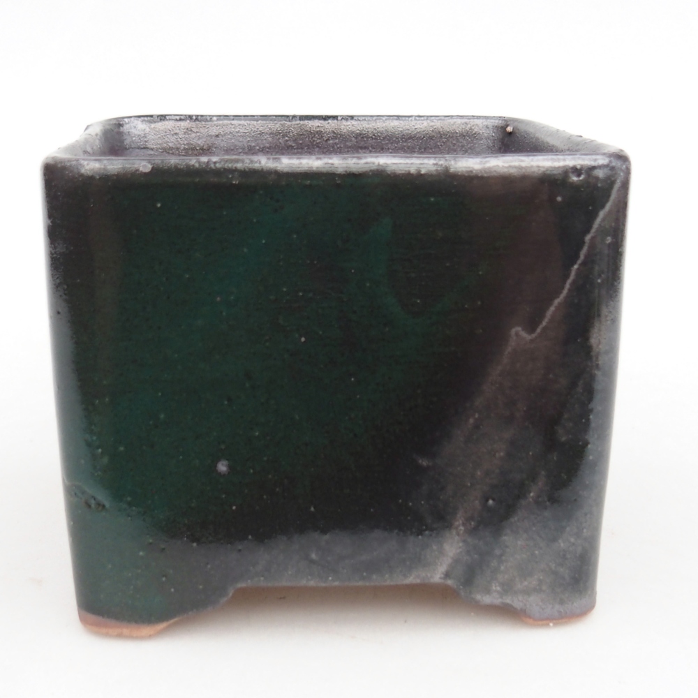 Bonsaischale aus Keramik 10 x 10 x 8,5 cm, Farbe schwarz