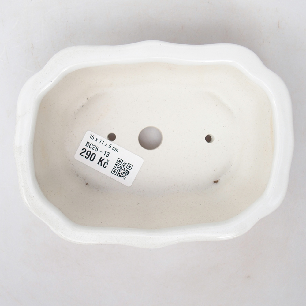 Keramik-Bonsaischale 15 x 11 x 5 cm, Farbe Weiß