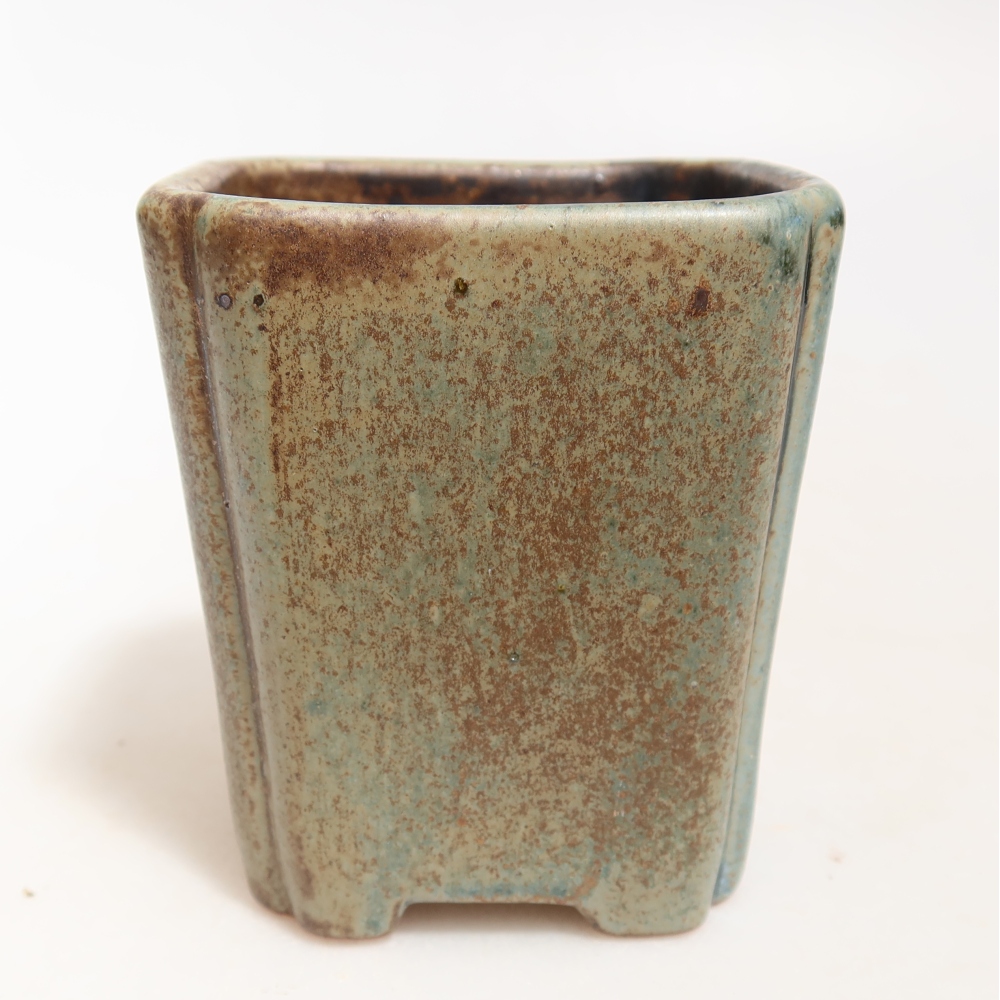 Keramik-Bonsai-Schale 7 x 7 x 8 cm, Farbe: braun-grün