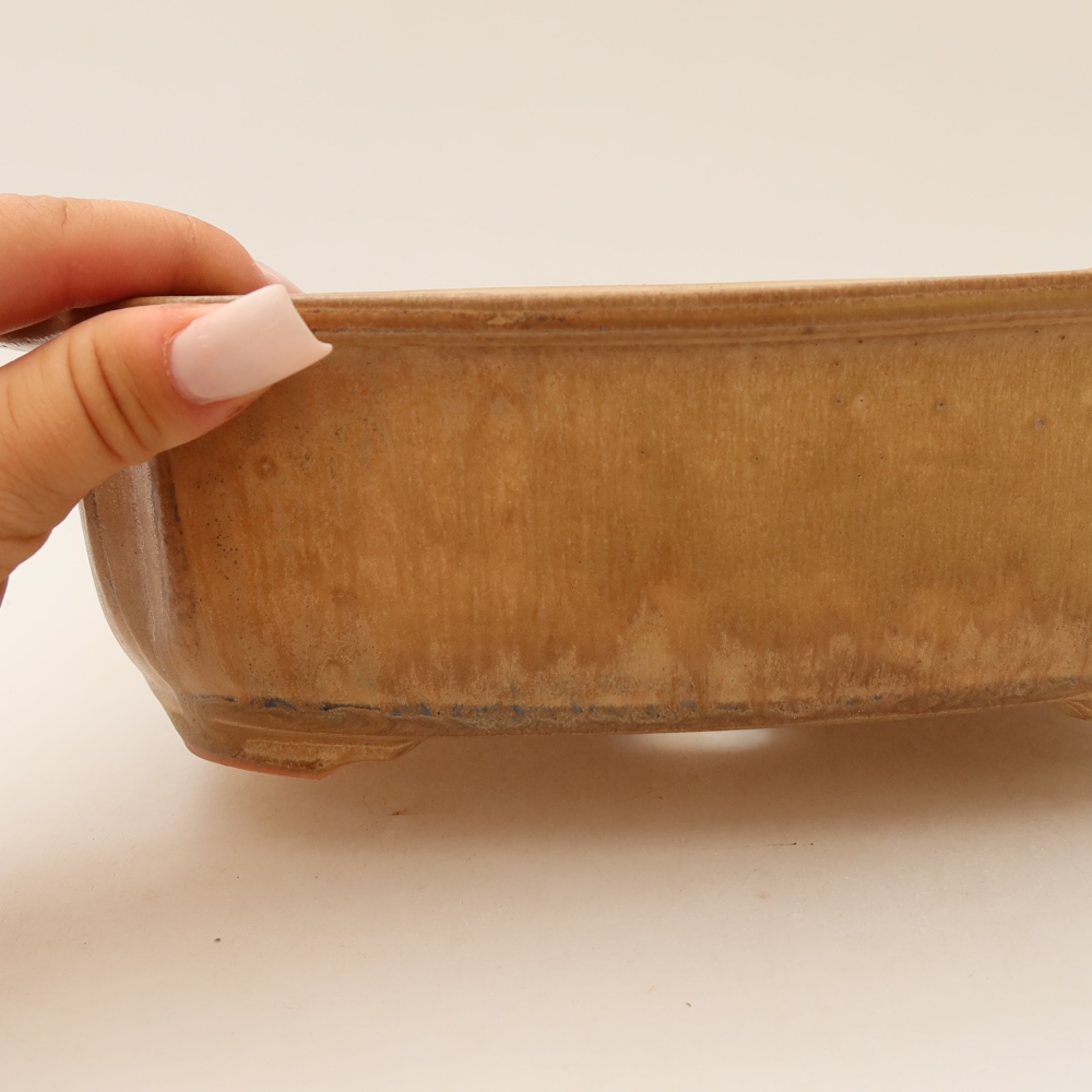 Keramik-Bonsai-Schale 24,5 x 21 x 7,5 cm, Farbe: Beige